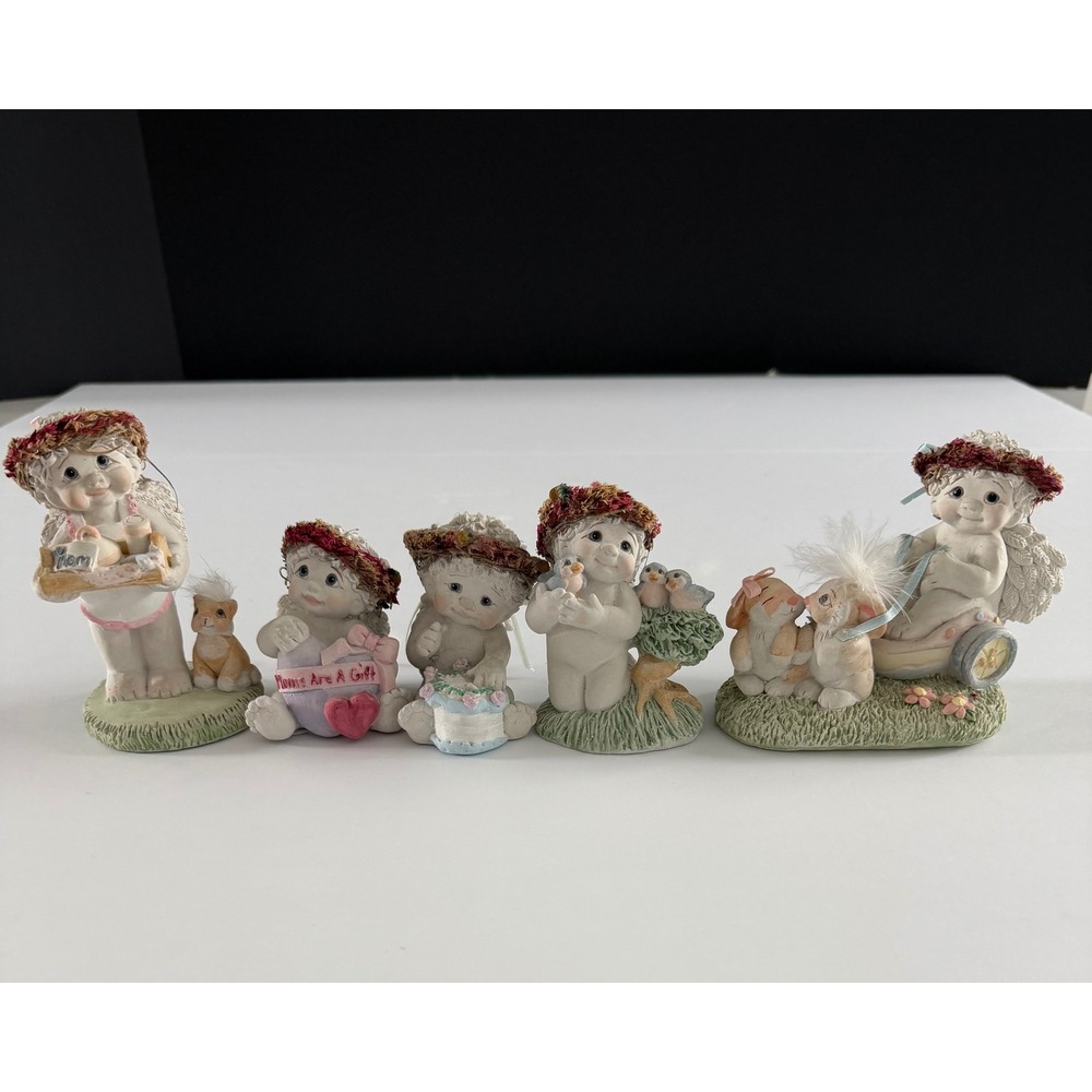 Vintage Dreamsicles‎ Cherub Figurine Set of 5 Kristin Haynes Cast Art Industries